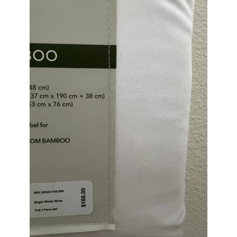 New bamboo blend white sheet set full - Picture 3 of 3